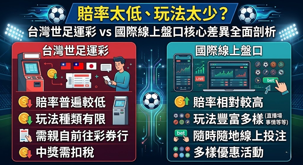 台灣世足運彩 vs 國際線上盤口核心差異全面剖析